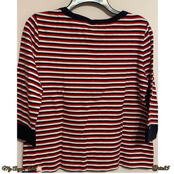 Tommy Hilfiger Women Shirt stripe 3/4 Sleeve Size L/G - Picture 2 of 5